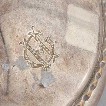 BORDSLAMPA, nysilver, 1930-tal.