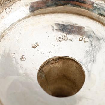 KALKAR, 2 st, silver, svenska stämplar, 1700-/1800-tal. Vikt ca 99 gram.