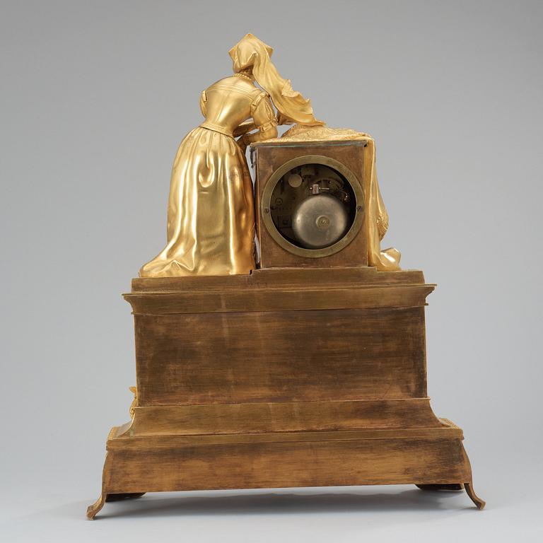A French 19th century gilt bronze mantel clock.