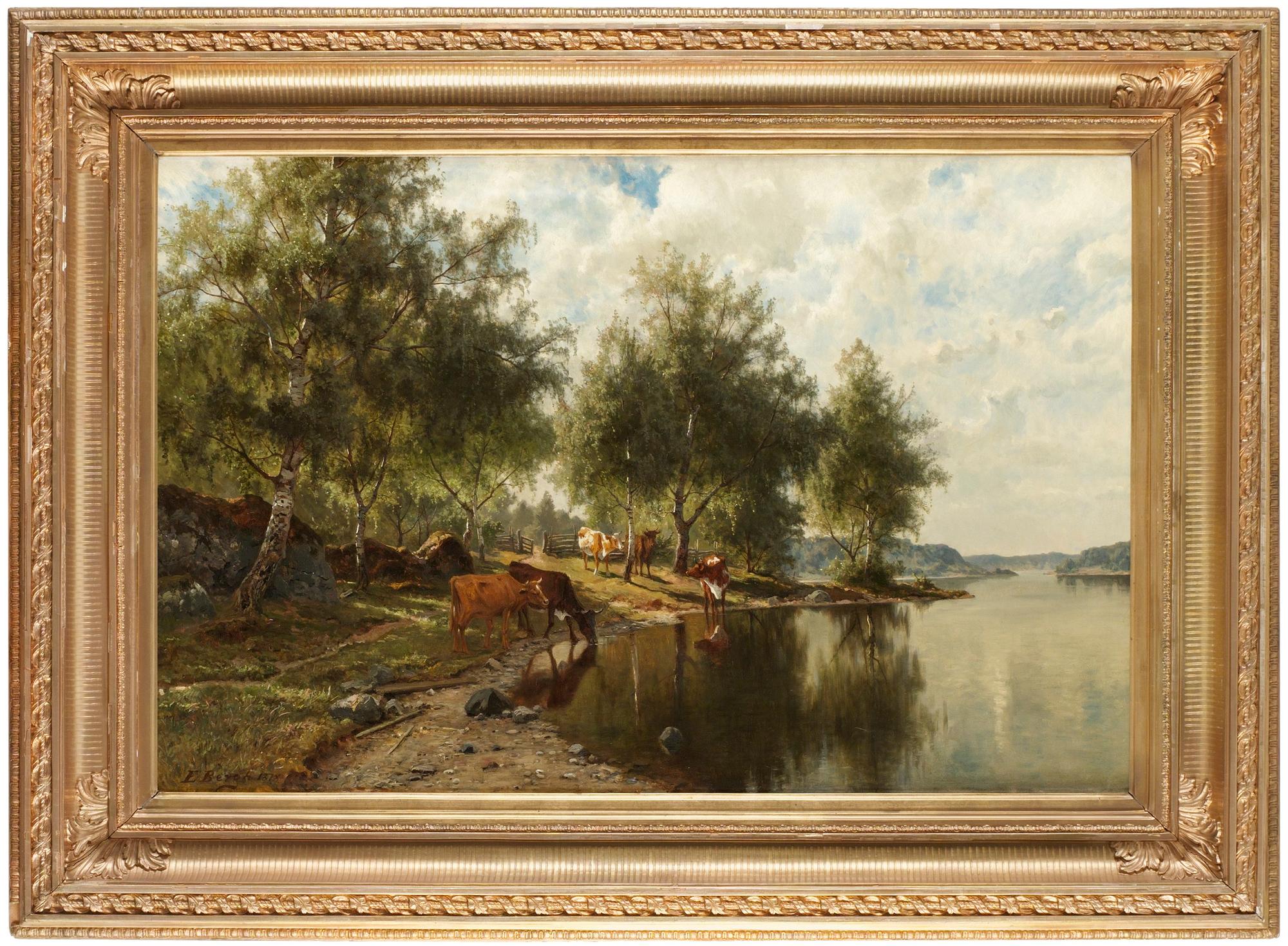 Edvard Bergh, Sommarlandskap med kor.