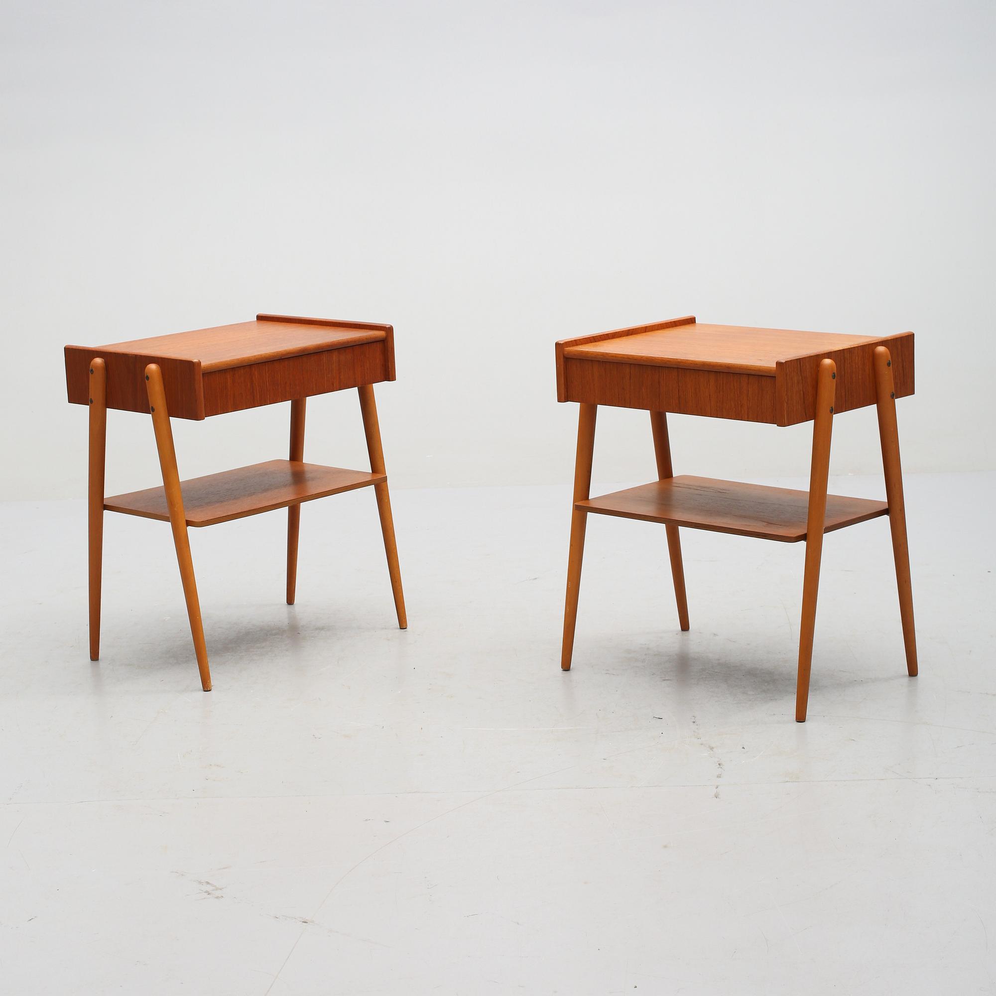 SÄNGBORD, ett par,Carlström & Co, 1960-tal.