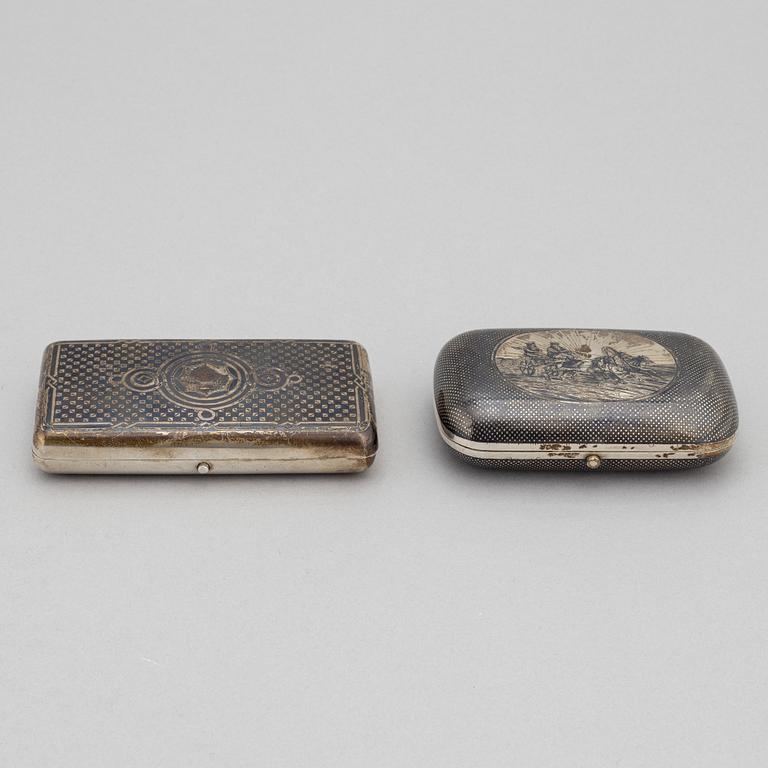 Two silver cases Moscow, 1865 & 1869.