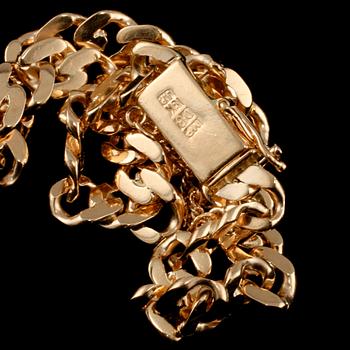 ARMLÄNK, 18k guld, John Pettersson, Stockholm, 1930. Vikt 13g.