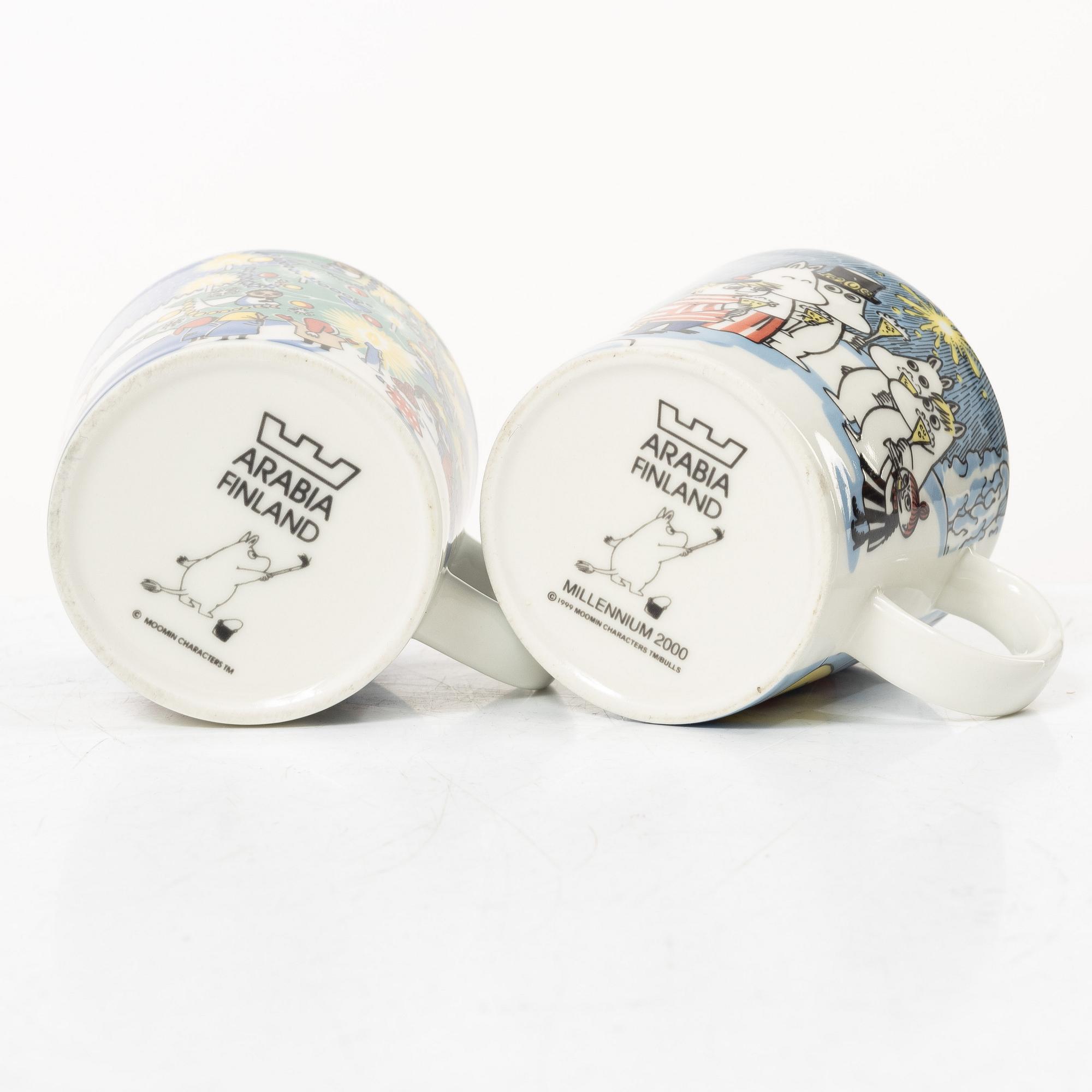 Arabia, two Moomin mugs, Finland, 1999-2005.