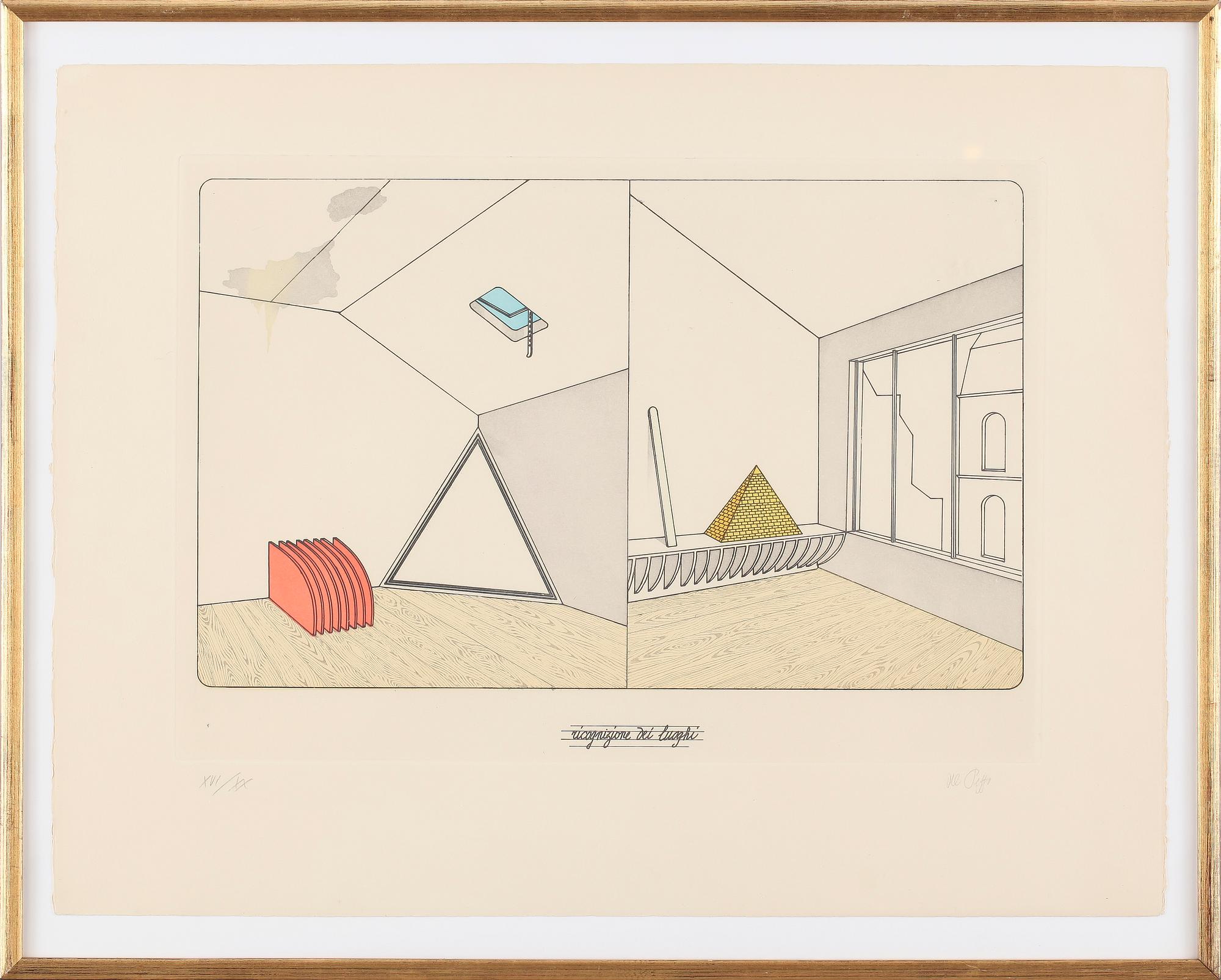 LUCIO DEL PEZZO, 2 st, kolorerade etsningar, signerade och numrerade XVI/XX.