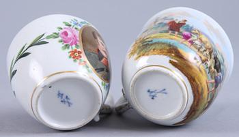 KOPP med FAT samt KOPP, porslin, Meissen, 1900-tal.