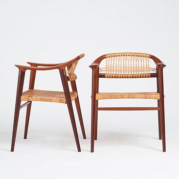 Adolf Relling & Sigurd Resell, a set of 6 "55 Bambi" chairs, Gustav Bahus eft. for Rastad & Relling, Norway 1950-60s.