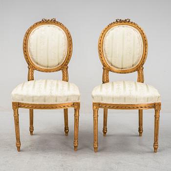 Soffa samt stolar, gustaviansk stil 1800-talets slut.