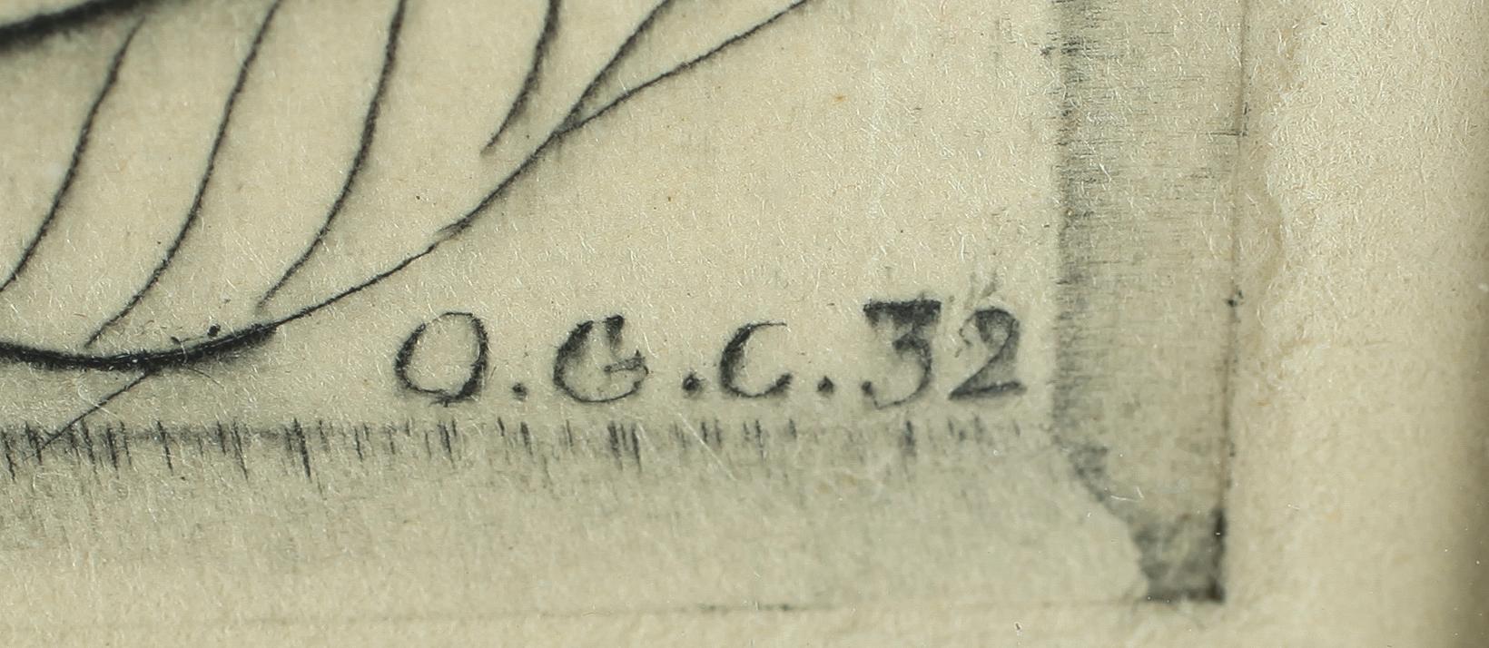 OTTO G CARLSUND, etsning, monogramsignerad och daterad i trycket -32.