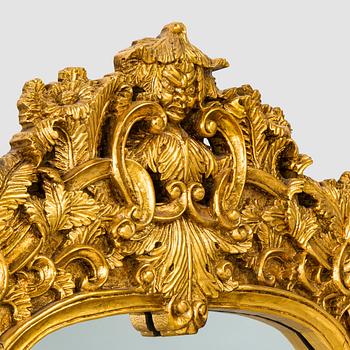 Mirror with console table, Baroque style, late 20th century.