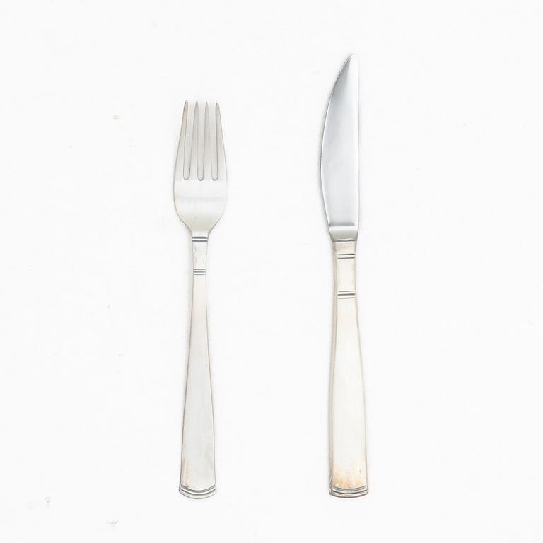 Jacob Ängman, 12 pieces of silver cutlery, Rosenholm model, GAB, Eskilstuna, 1989–99.