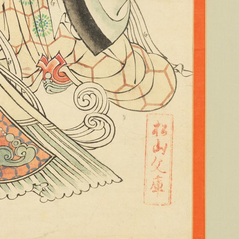 Gouache och tusch på papper, Kina, 1900-tal.