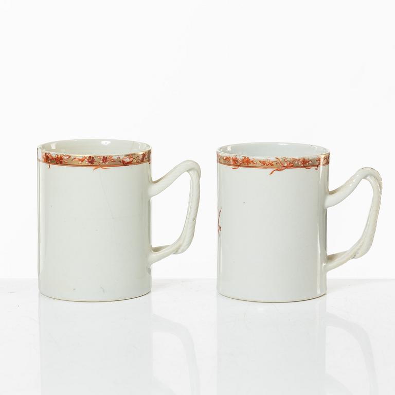 Servisdelar, fyra stycken, kompaniporslin, Kina, Qingdynastin, 1700/1800-tal.