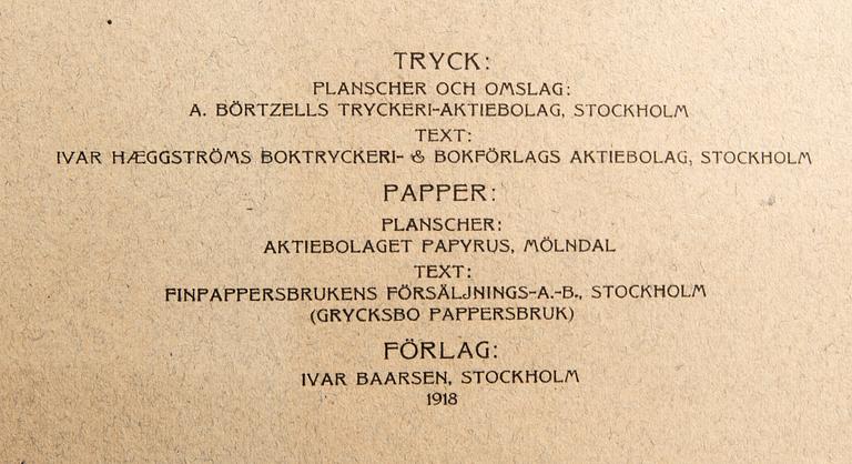 The von Wright brothers, folio work, "Swedish Birds", published by Ivar Baarsen, Stockholm 1918-1924.