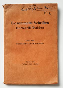 Exhibition catalogue and books (2) from Der Sturm plus a photo depicting Gösta Adrian-Nilsson (GAN).