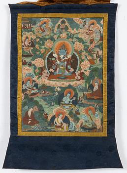 A Tibetan thangka, 20th century.
