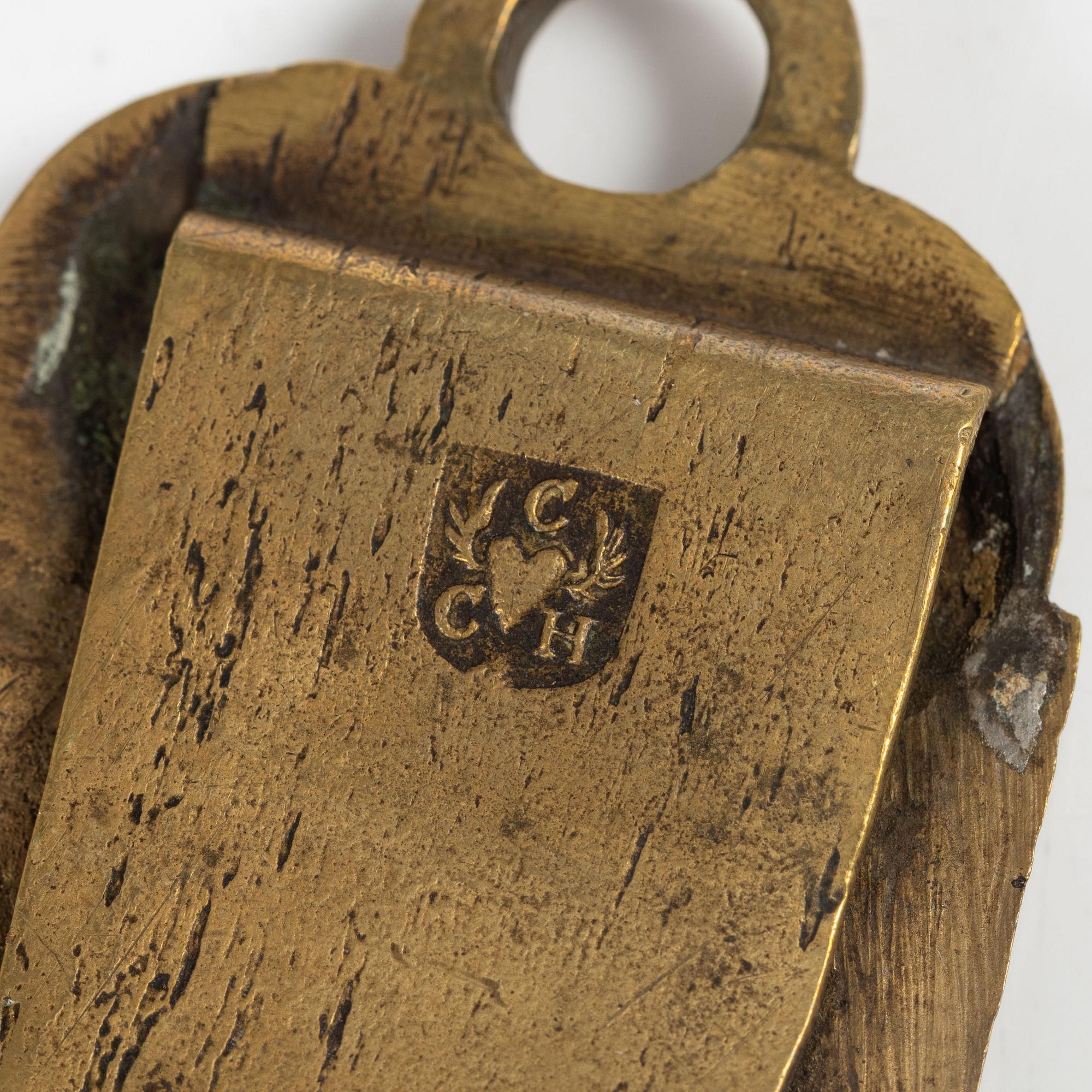 A pair of Baroque gilt brass mounts by C. C. Hartwig (caster active in Stockholm 1702-20).