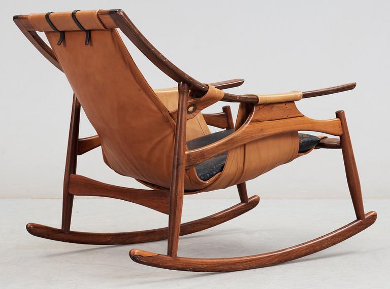 A palisander rocking chair attributed to Liceu de Artes, Brasil 1960's.