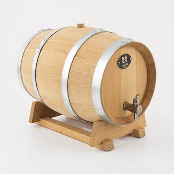 A new Barrique barrel, labeled Blaxta Vingård.