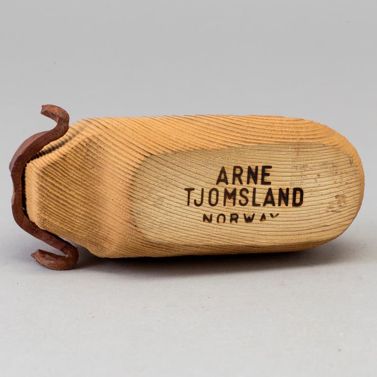 Arne Tjomsland, a wooden sculpture, Norway.