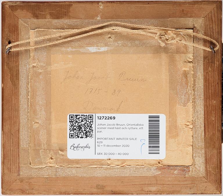 Johan Jacob Bruun, Orientaliska scener med häst och ryttare, ett par.