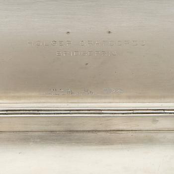 A Swedish 20th century silver box mark of Wiwen Nilsson Lund 1957, weigh t598 grams.