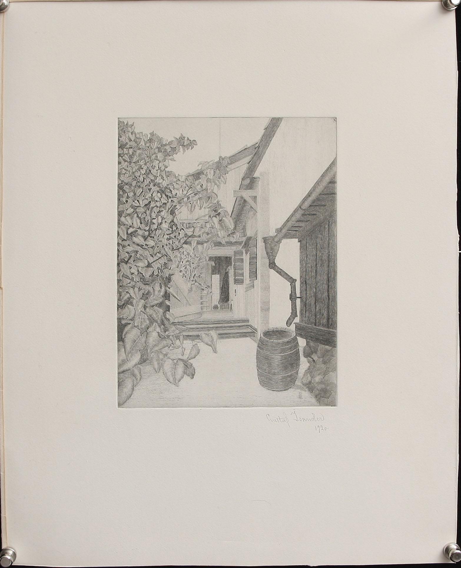 GUSTAF ISANDER, torrnål, sign och dat 1920.