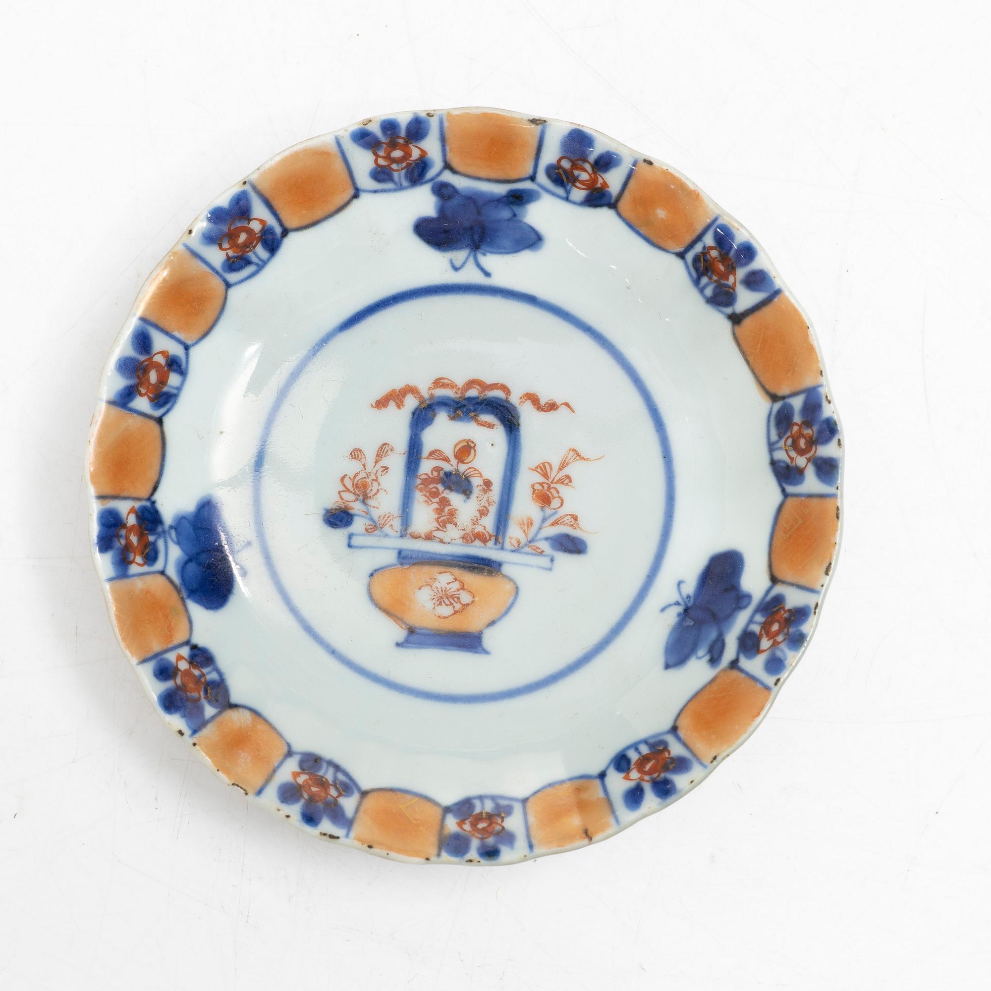 Parti koppar och fat, porslin, Kina, 1700-tal.