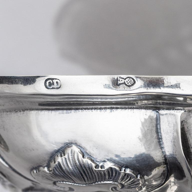Four silver candlesticks, marks of Christian Drentwett II, Augsburg (1765-1767), two (1781-1783) and possibly (1743-45).