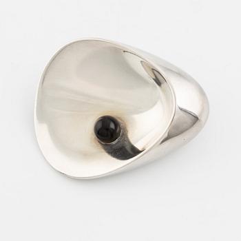 Nanna Ditzel, Georg Jensen, silver, and black pearl resin brooch.