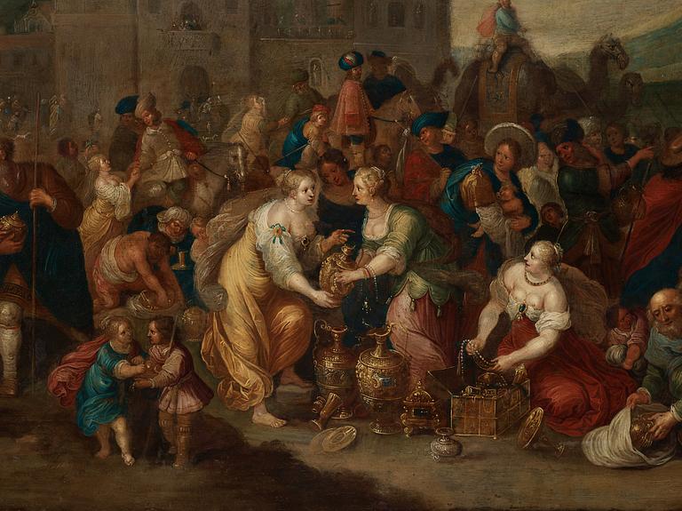 Frans Francken II Hans ateljé, Israelerna tar emot egyptiernas skatter inför uttåget ur Egypten.