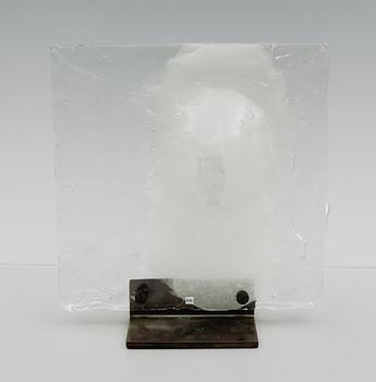 BORDSLAMPA, metall och glas, sent 1900-tal.