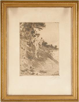 Anders Zorn · ANDERS ZORN, etsning, sign i blyerts, sign o dat i plåt 1912.