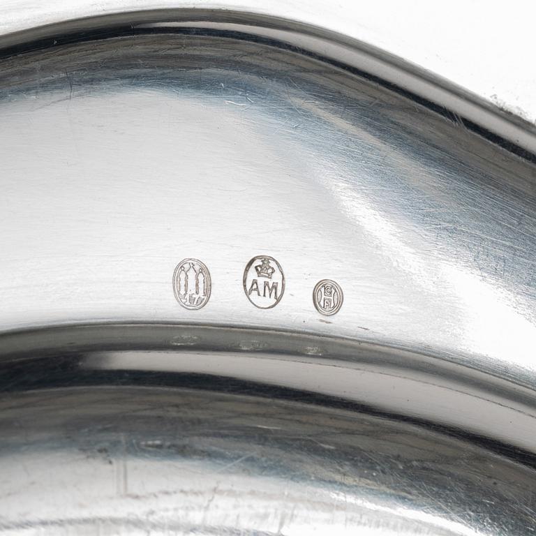 The Danish early 20th century silver plates, mark of Anton Michelsen, Copenhagen 1917-1918.