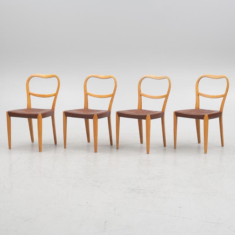 Axel Larsson, four chairs, 'Serie 1300', SMF, Bodafors, 1930s.