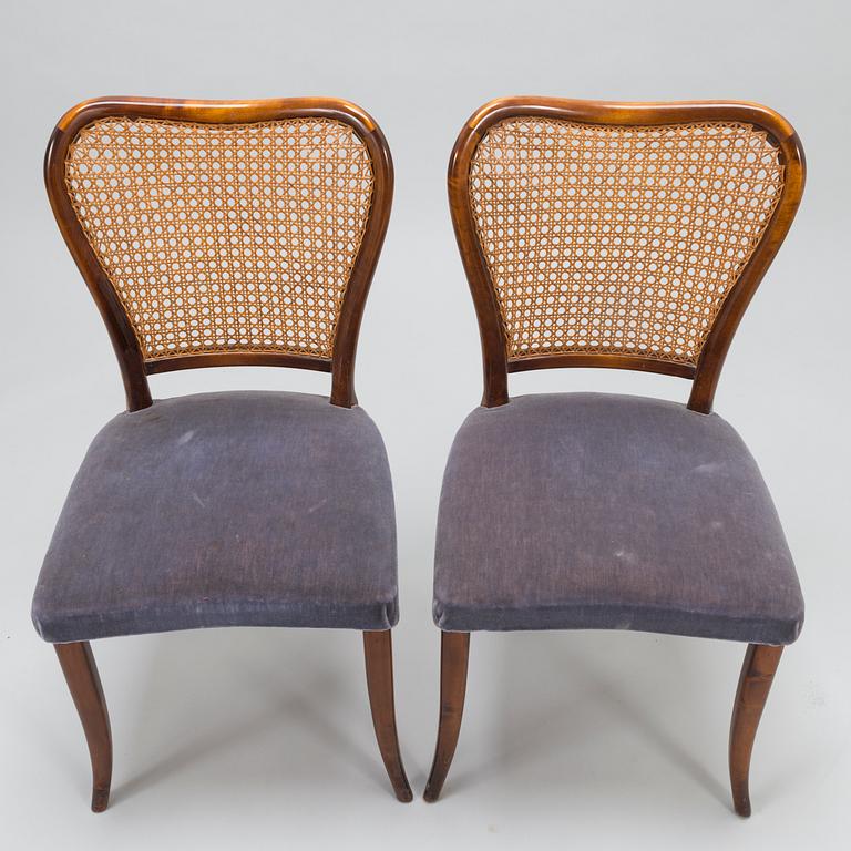 GUNNEL NYMAN, A set of five of 1940s chairs for Ab Boman Oy Finland.