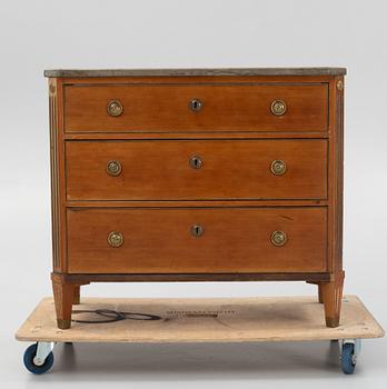 A late Gustavian style chest of drawers, circa 1900.