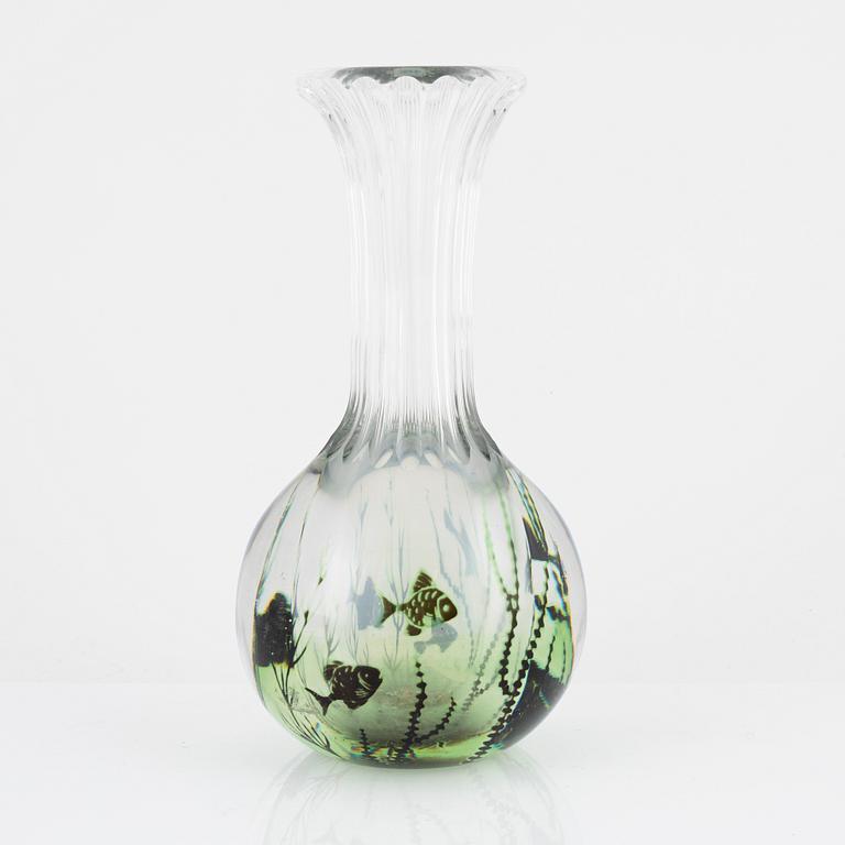 Edward Hald, a graal glass vase, Orrefors, Sweden, signed.