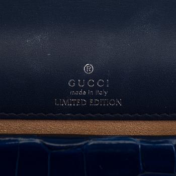 A blue crocodile limited edition  "Dionysus" handbag/evening bag by Gucci.