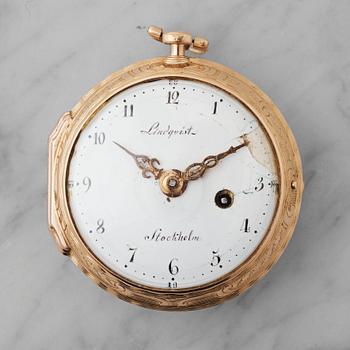 54. JOHAN LINDQUIST (17xx-1779), Stockholm, pocket watch, 47,5 mm,