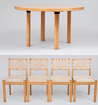 792. Alvar Aalto, A TABLE AND 4 CHAIRS.