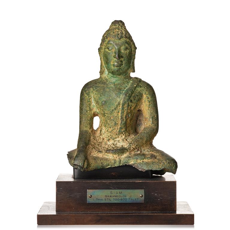 A bronze sculpture of buddha, Siam, Sawankhalok, 8th/9th Century.