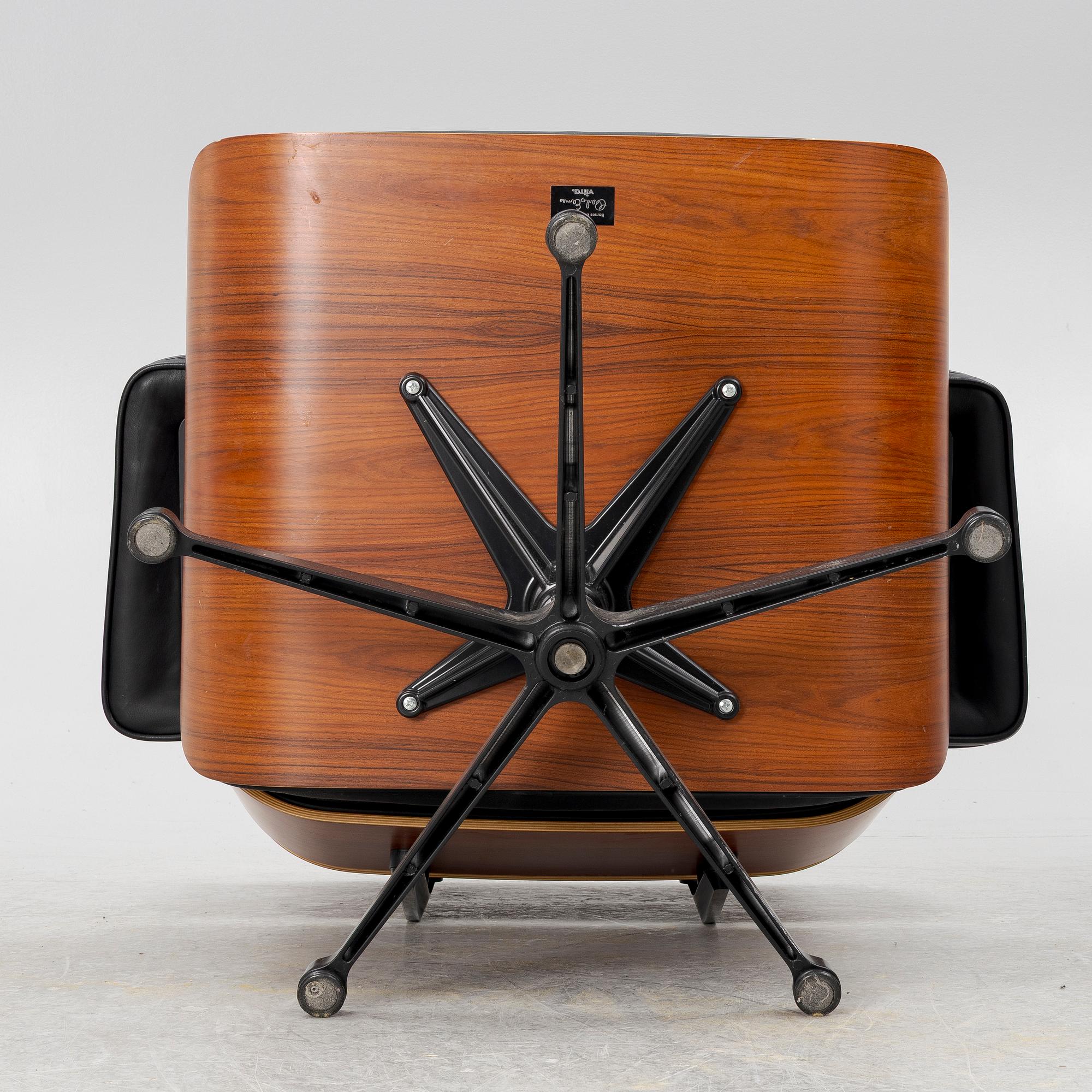 Charles & Ray Eames, an 'Eames Lounge Chair' with ottoman, Vitra.