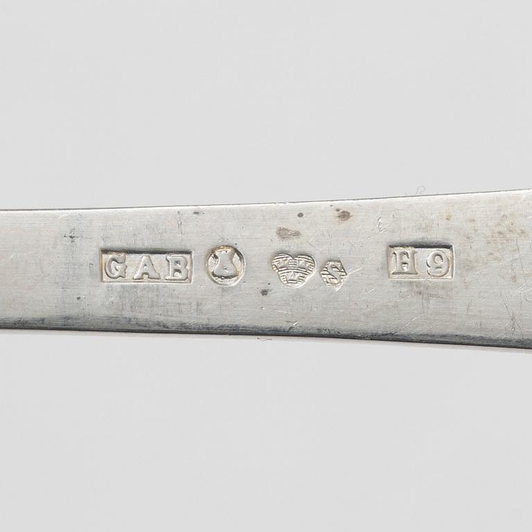 Jacob Ängman, bestickservis, 36 delar, silver, modell "Rosenholm", GAB, Stockholm och Eskilstuna, 1944-70.