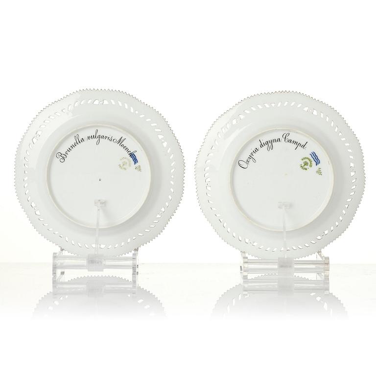 A set of 12 Royal Copenhagen 'Flora Danica' lunch plates, Denmark, 1889-1922.