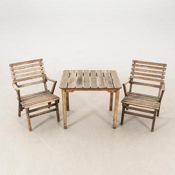 Carl Malmsten, trädgårdsmöbel 3 dlr "Bergshamra" Ingelsta-verken Södertälje 1900-talets senare del.