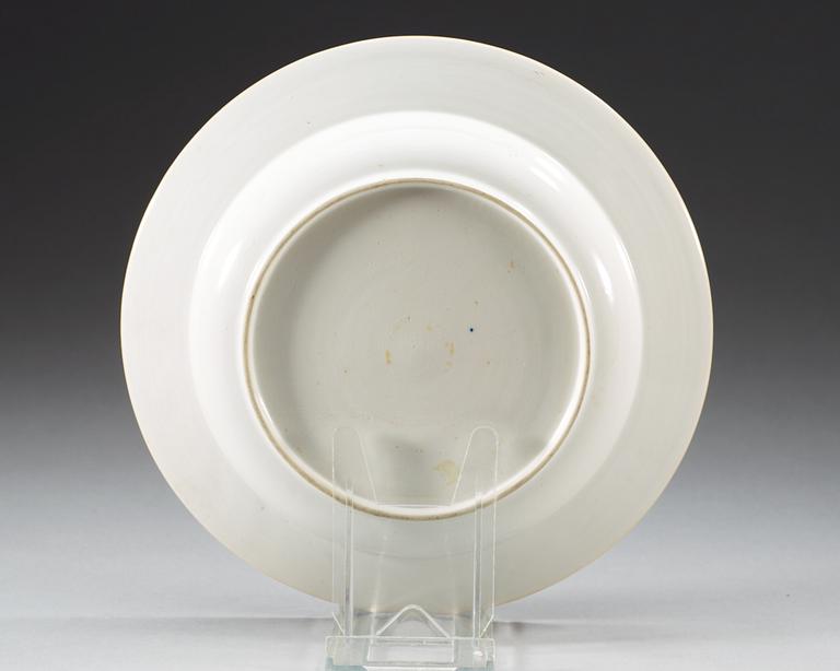 A blue and white armorial soup dish, Qing dynasty, Qianlong (1723-35).