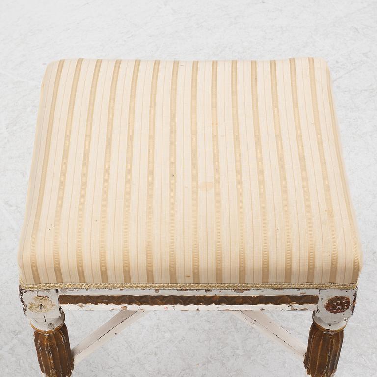 A late Gustavian stool, late 18th century.