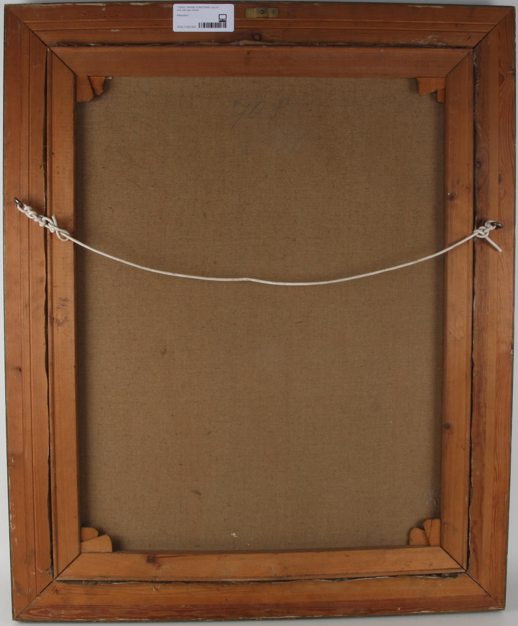 OKÄND KONSTNÄR, olja på duk, bär sign Orbert.