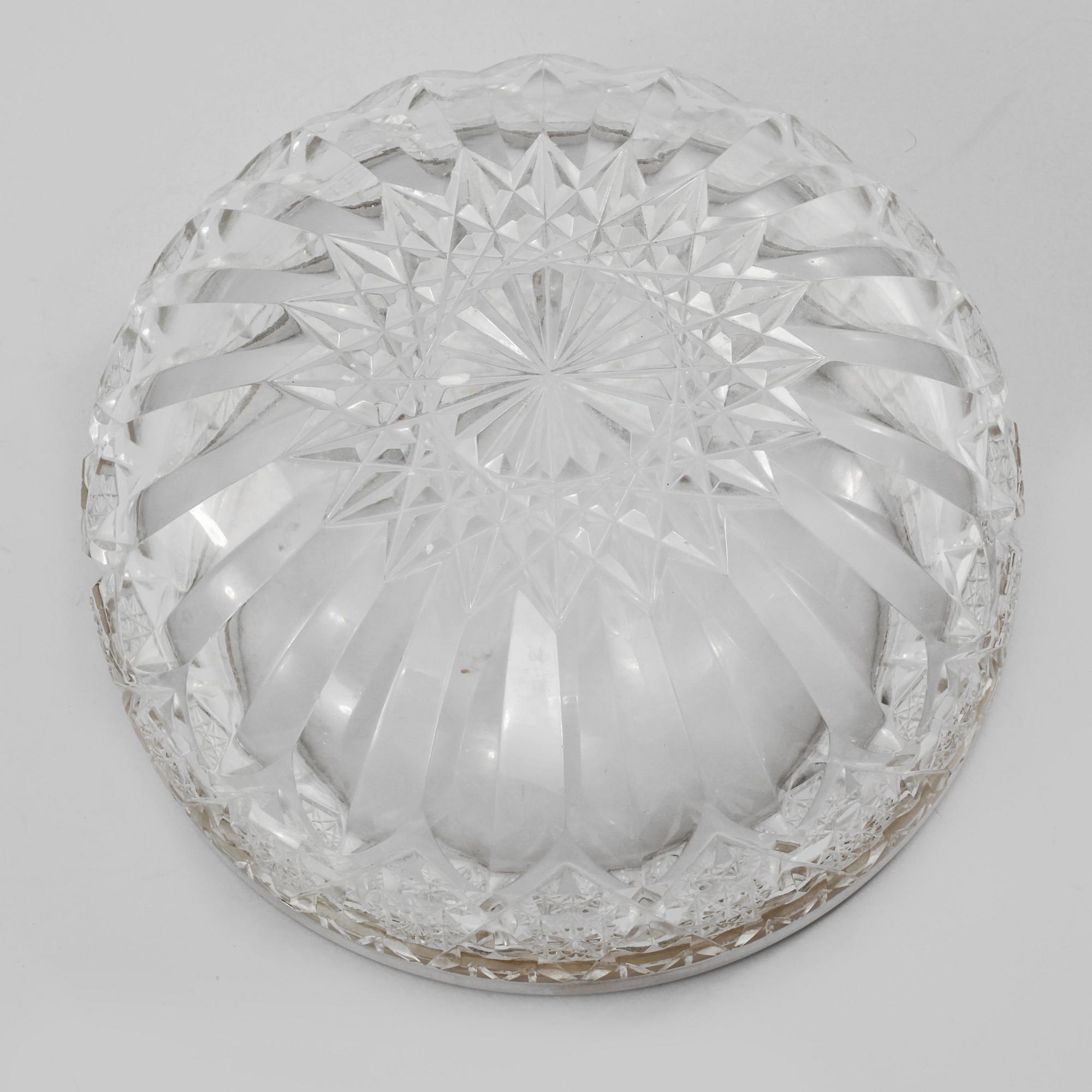 SKÅL, glas samt låghaltigt silver, 1900-tal.